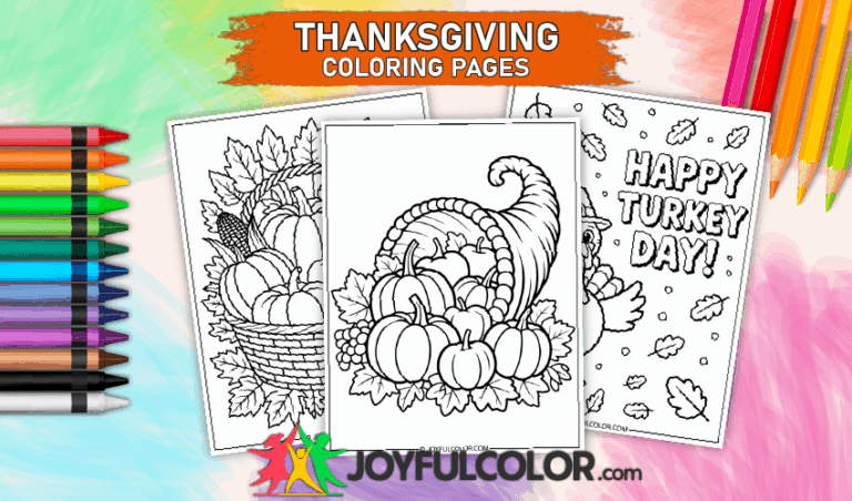 24 FREE Printable Thanksgiving Coloring Pages for Kids & Adults