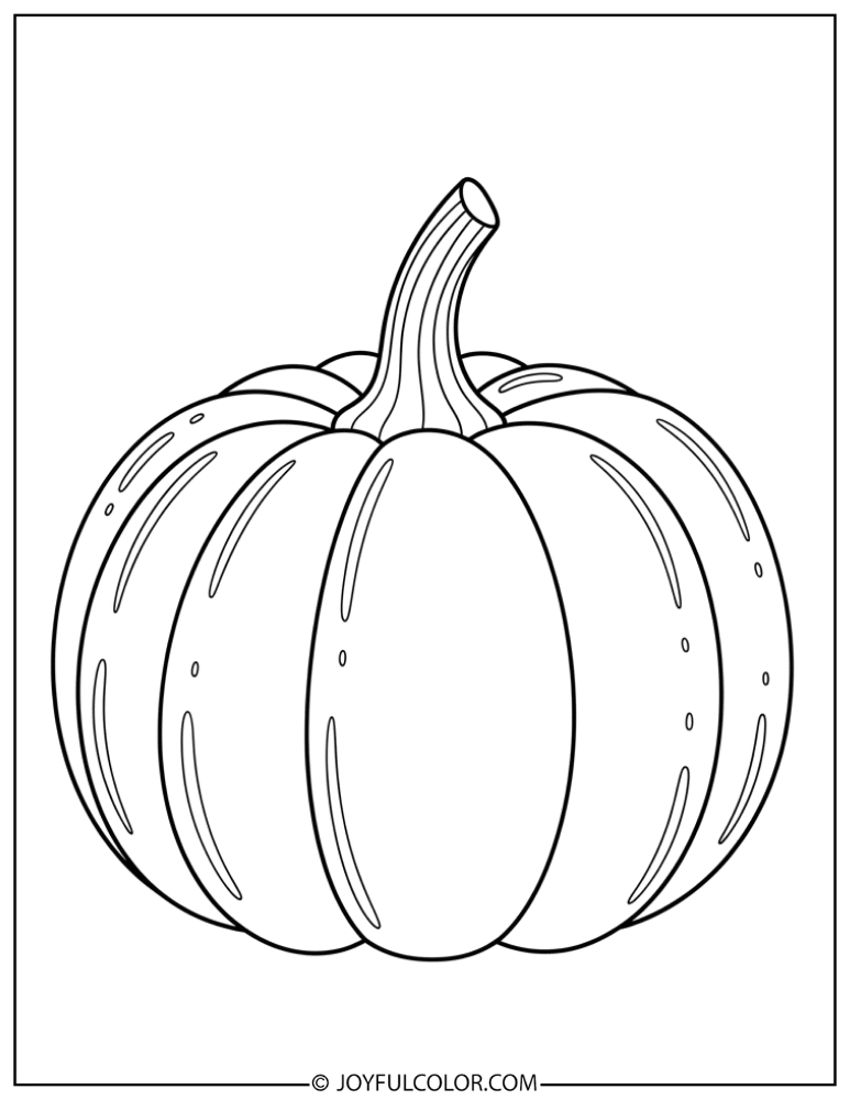 Thanksgiving Harvest Pumpkin Coloring Page