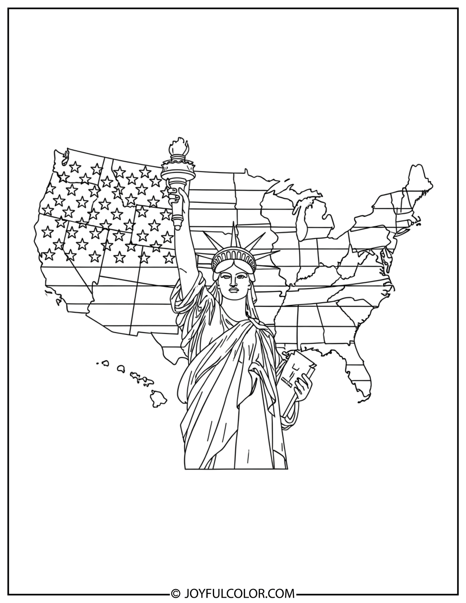 Statue of Liberty with Flag 2