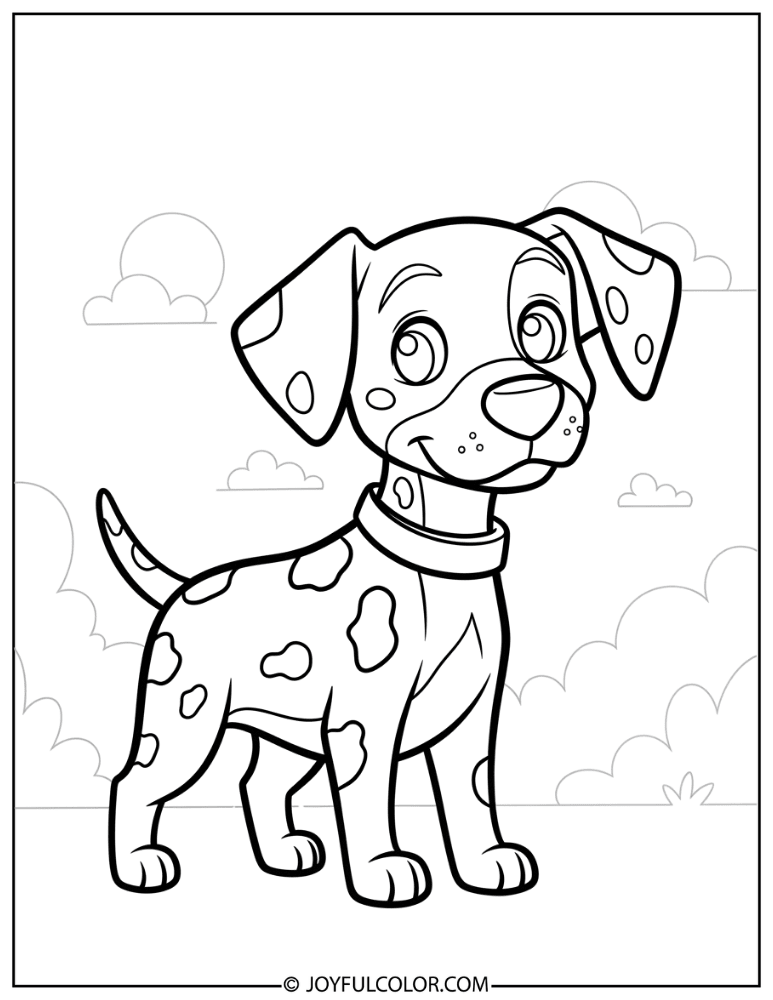 Thick Line Dalmatian Coloring Page