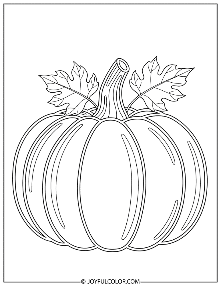 Thick Outline Pumpkin Coloring Page