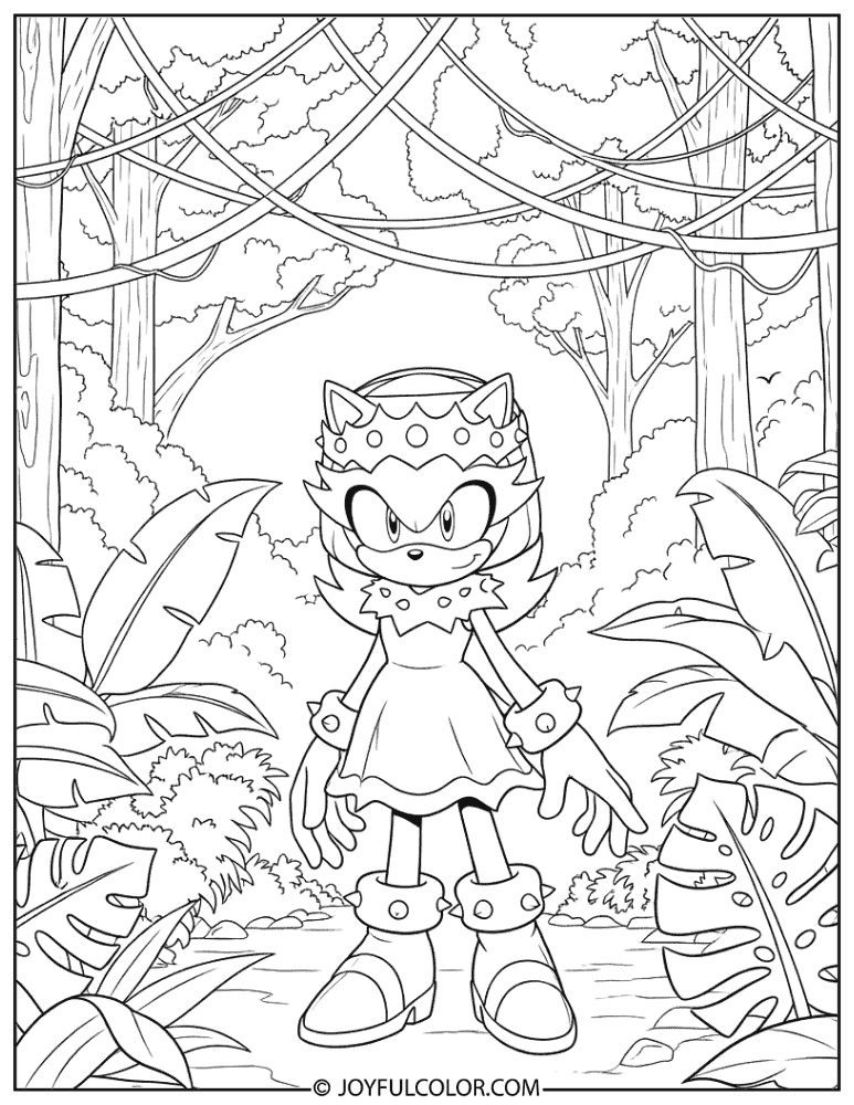 Thorn Rose Jungle Coloring Page