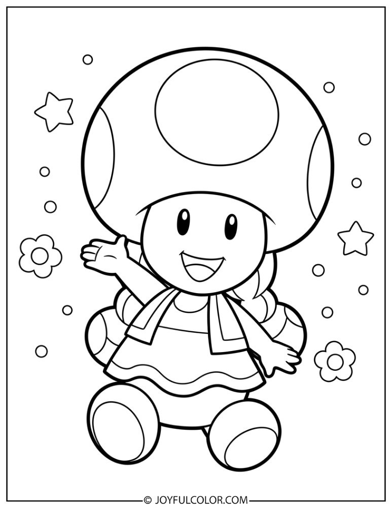 Toadette Coloring Page 1