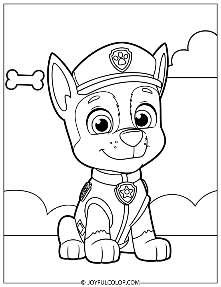 Toddler-Friendly Chase Coloring Page