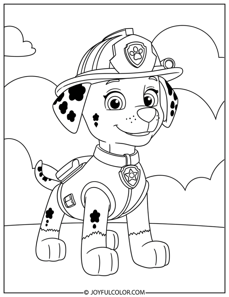 Toddler-Friendly Marshall Coloring Page