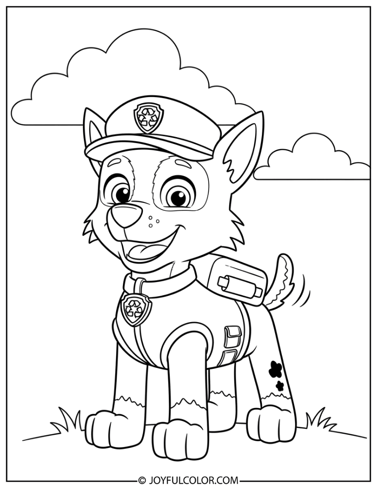 Toddler Friendly Rocky Coloring Page