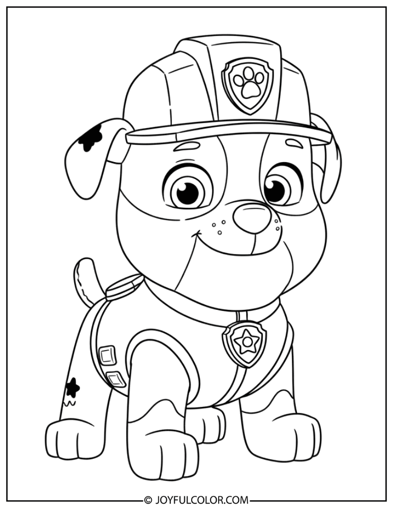 Toddler Friendly Rubble Coloring Page