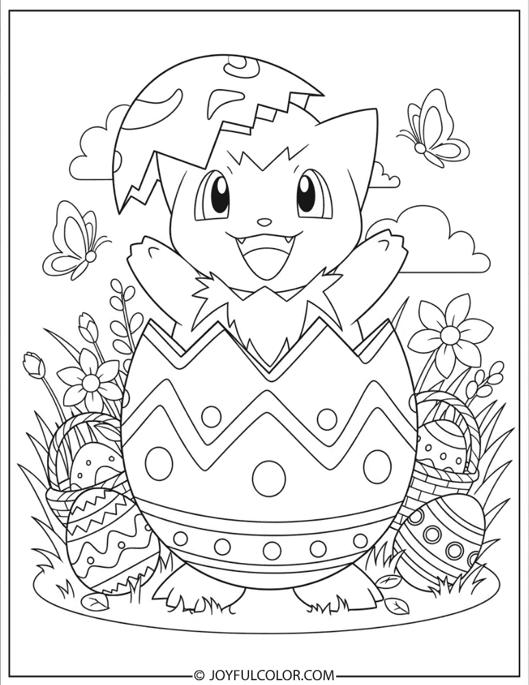 Togepi Easter Coloring Page