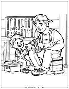 Happy Father's Day Coloring Pages for Kids - FREE PDF DOWNLOAD