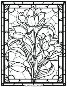 20 FREE Stained Glass Flower Coloring Pages – Download & Print!