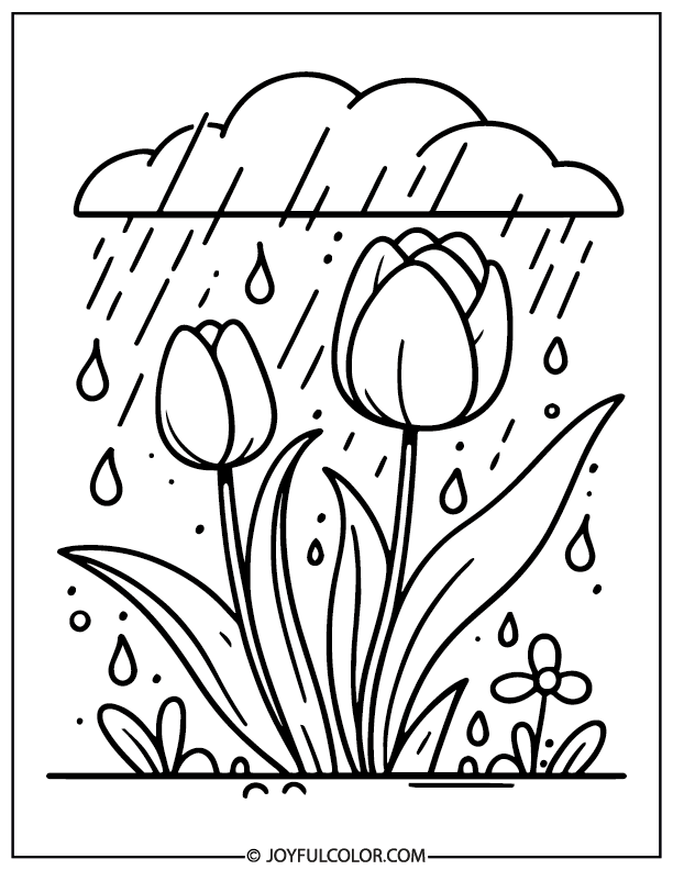 20 Tulip Coloring Pages Printable for FREE Download