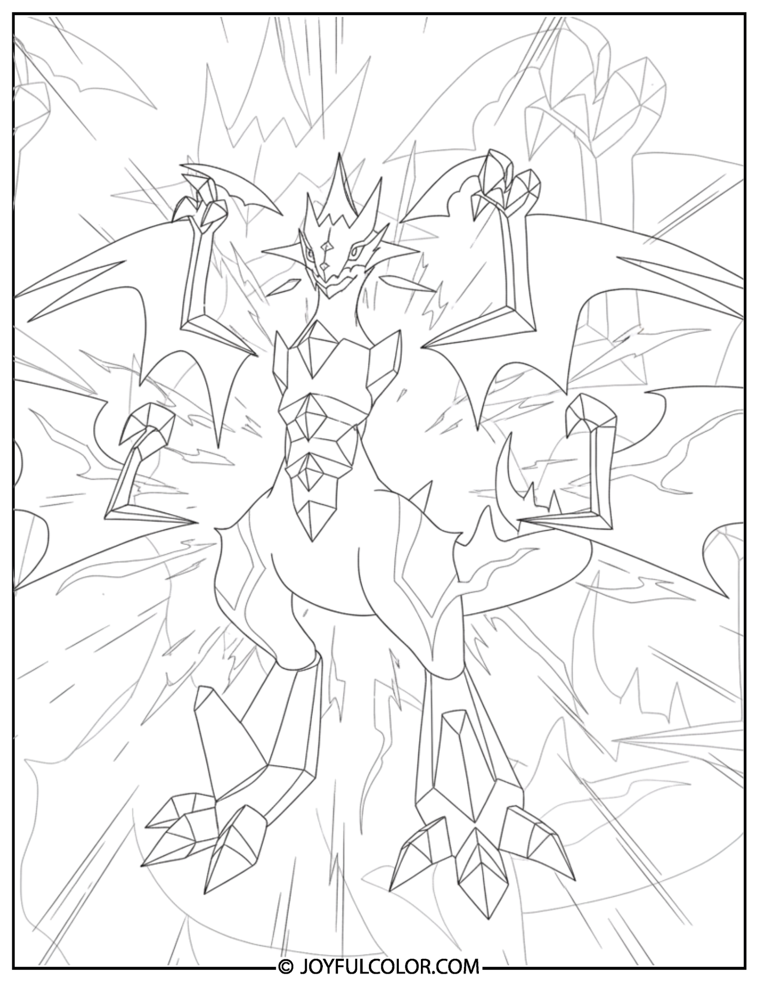 Ultra Necrozma Glowing Coloring Page