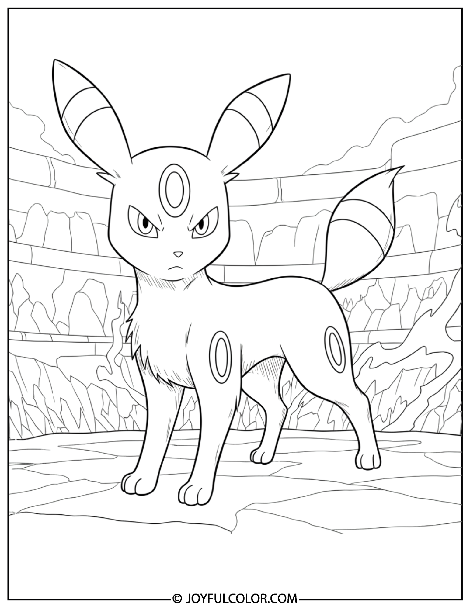 Umbreon Battle Pose Coloring Page
