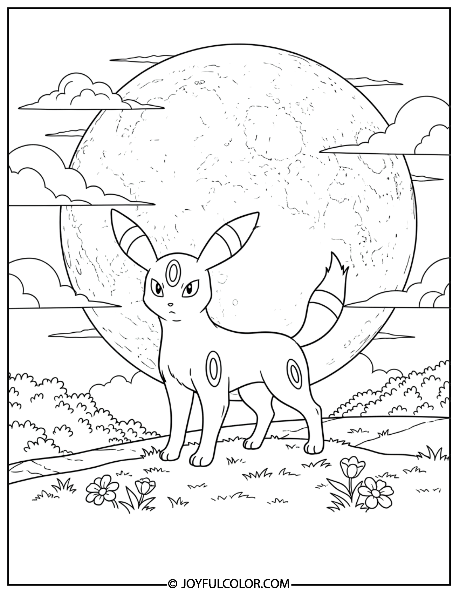 Umbreon Full Moon Coloring Page
