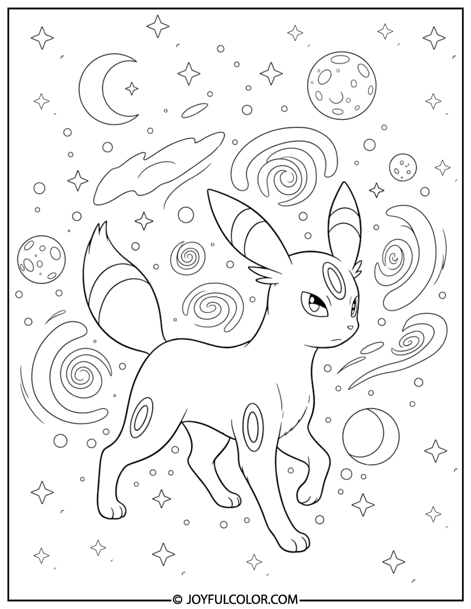 Umbreon Glowing Rings Coloring Page