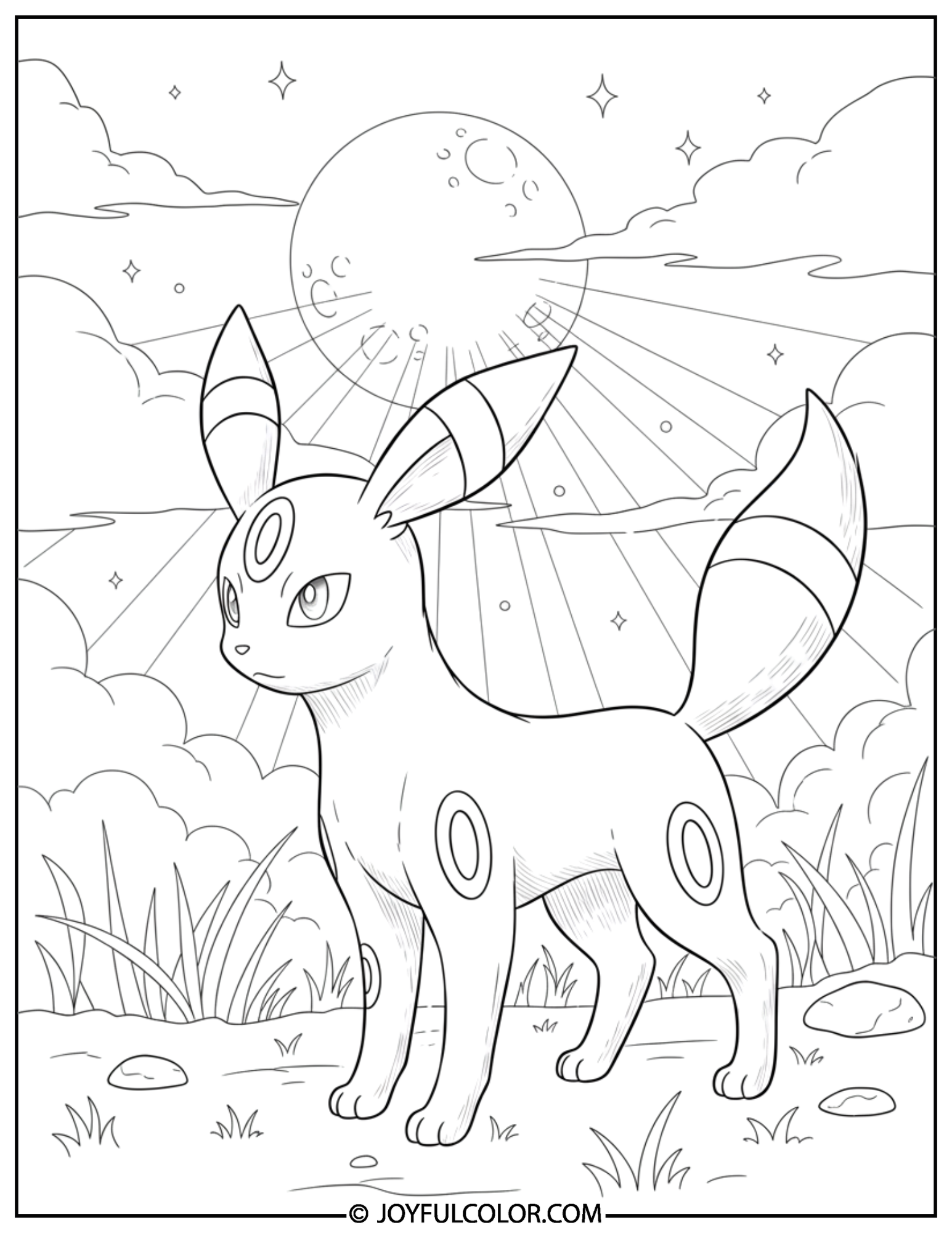 Umbreon Moonlight Glow Coloring Page