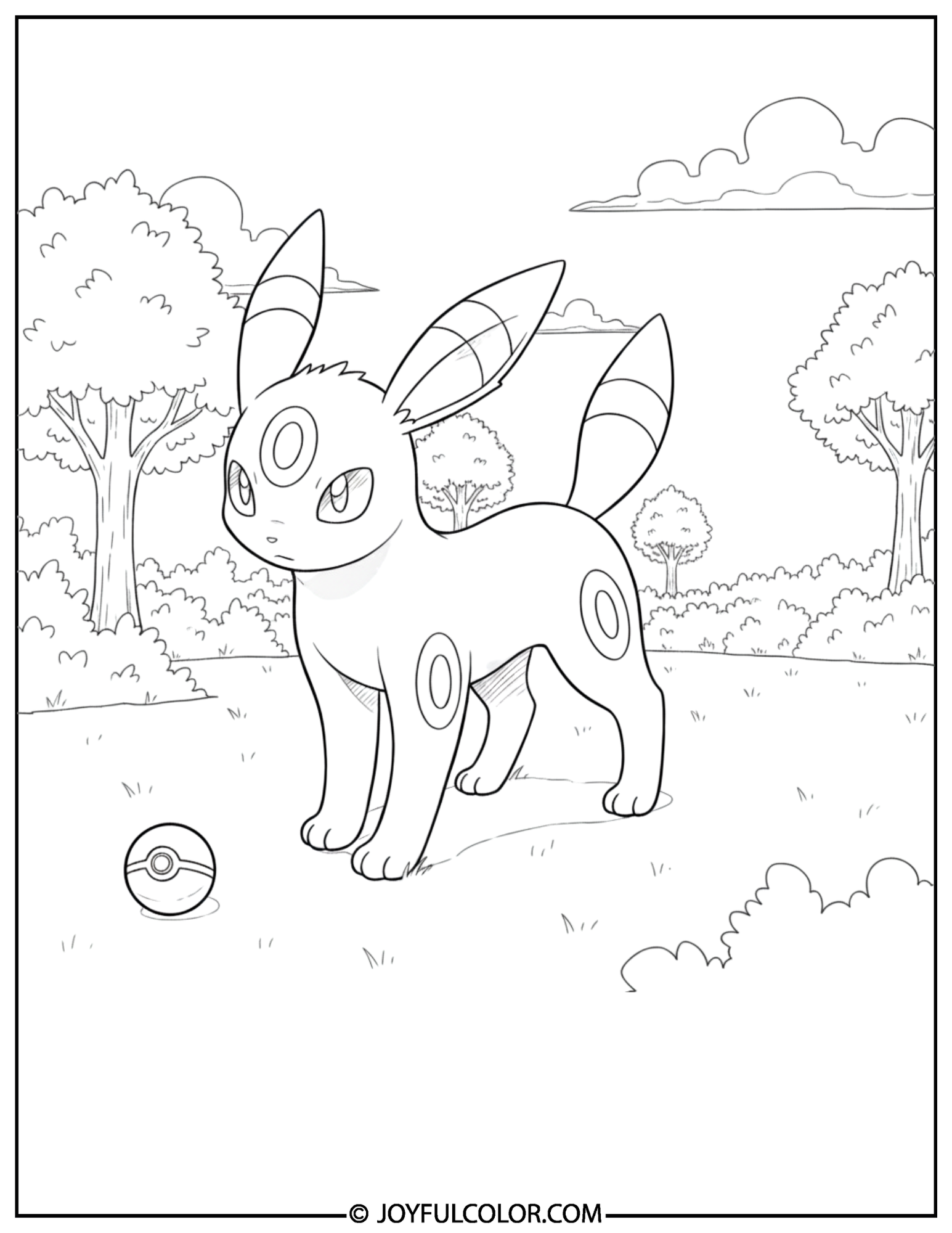 Umbreon Portrait Coloring Page