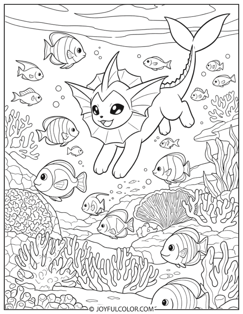 Vaporeon Coloring Page