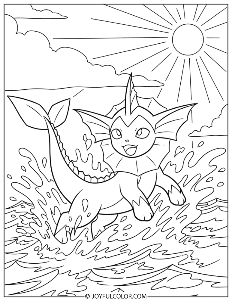 Vaporeon Coloring Page