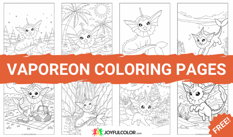 Vaporeon Coloring Page Feature Image