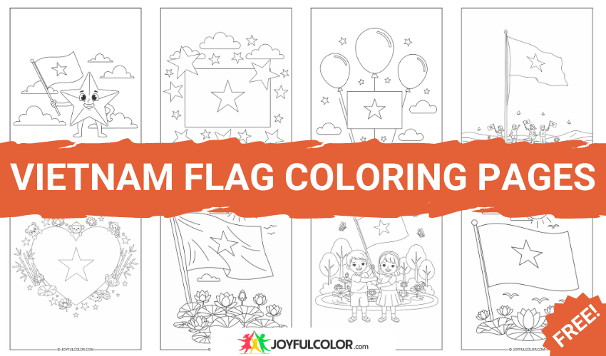 Vietnam Flag Coloring Page