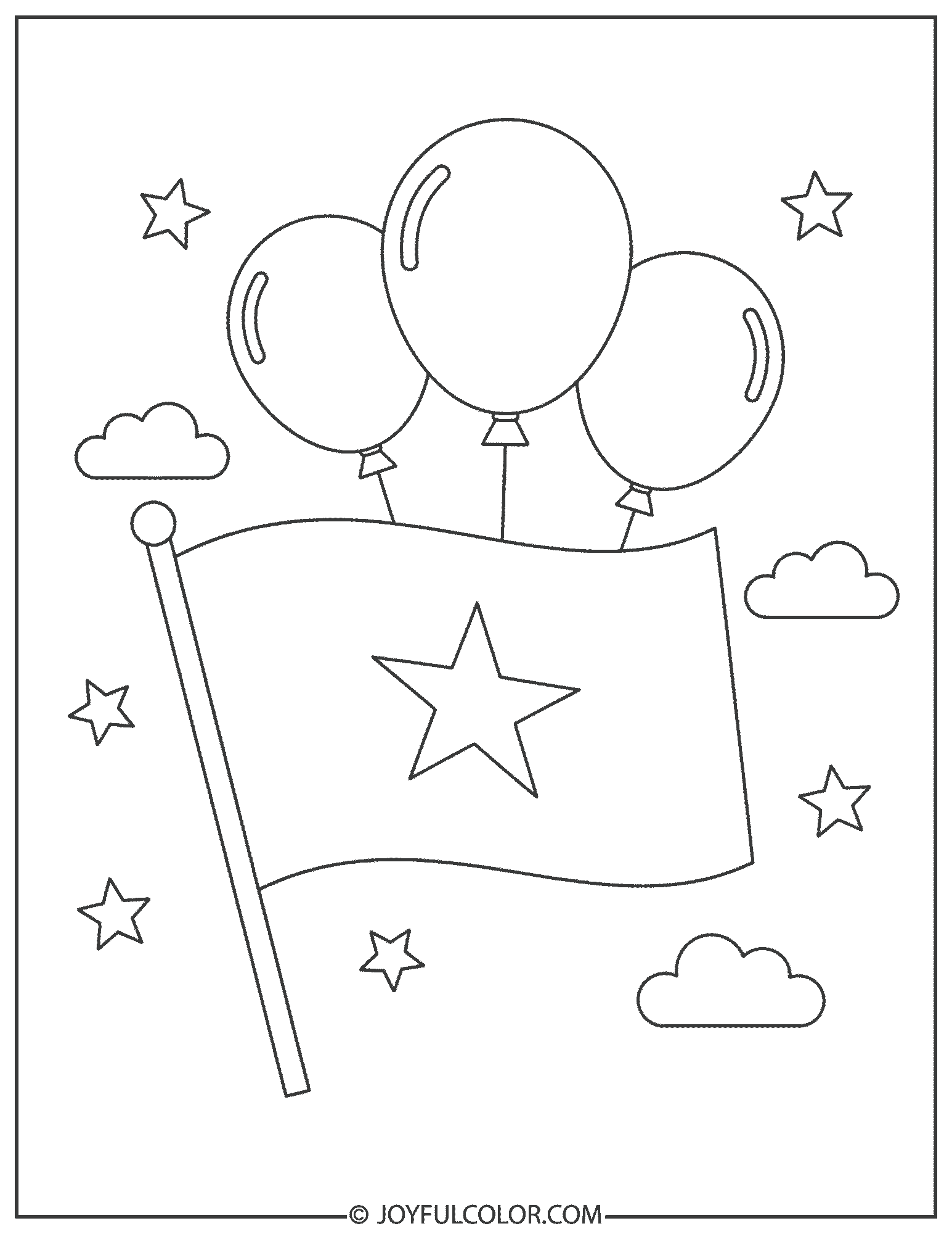Vietnam Flag with Balloons 2