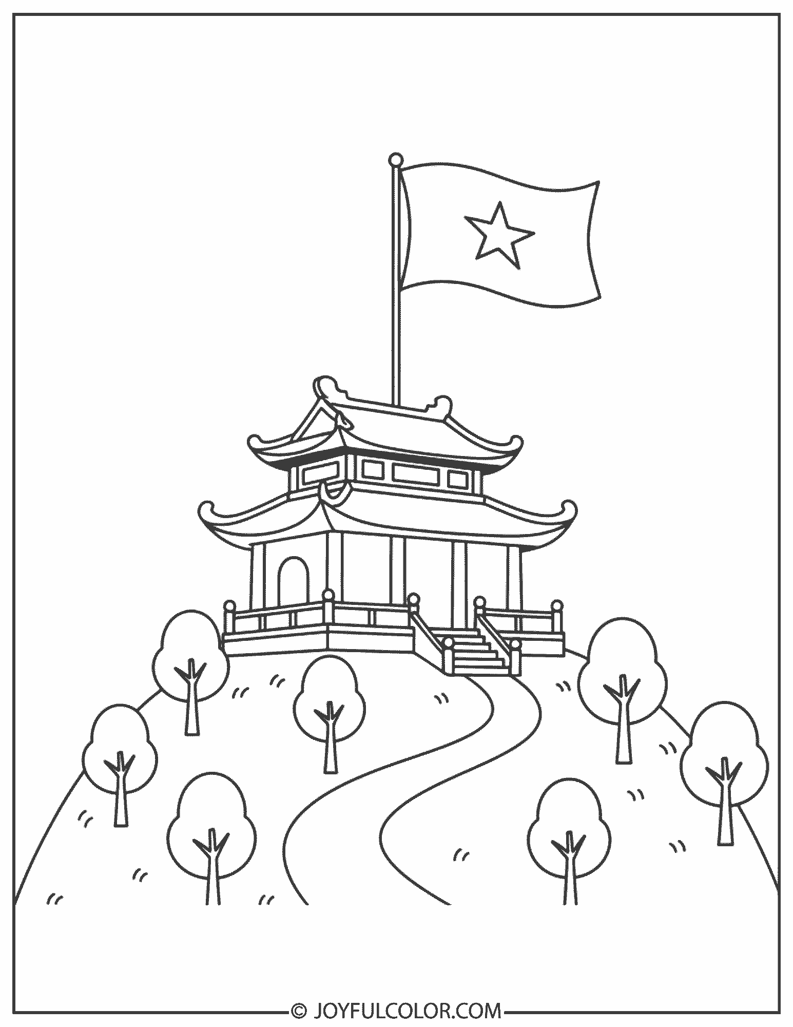 Vietnamese Temple with Flag 2