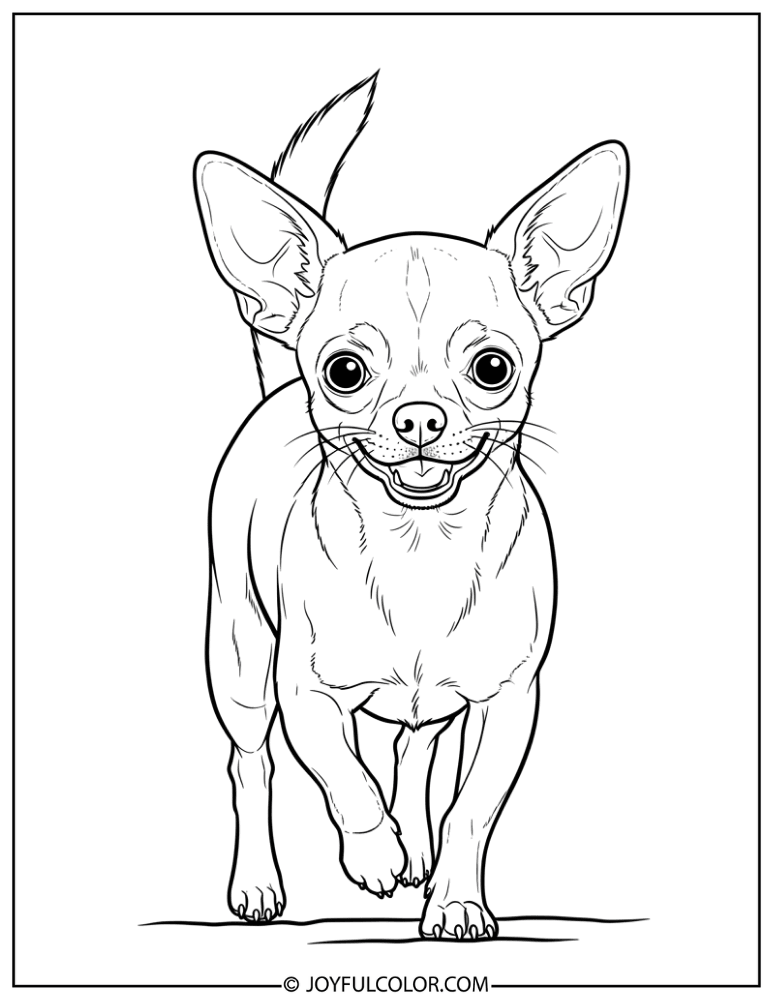 Walking Chihuahua Coloring Page