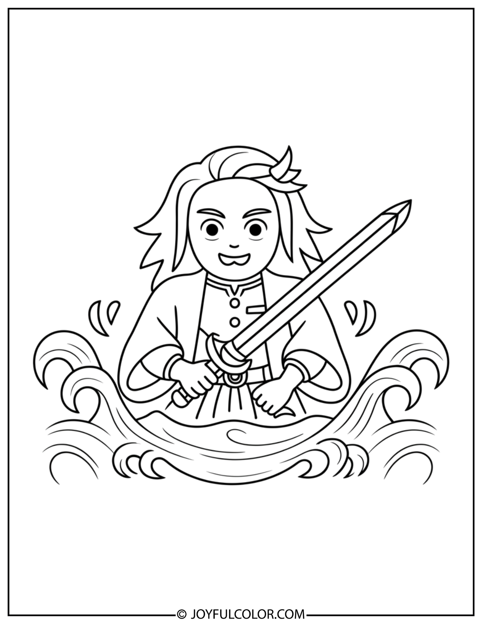 Water Style Attack Coloring Page
