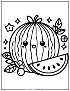 20 Watermelon Coloring Page Printable for FREE Download