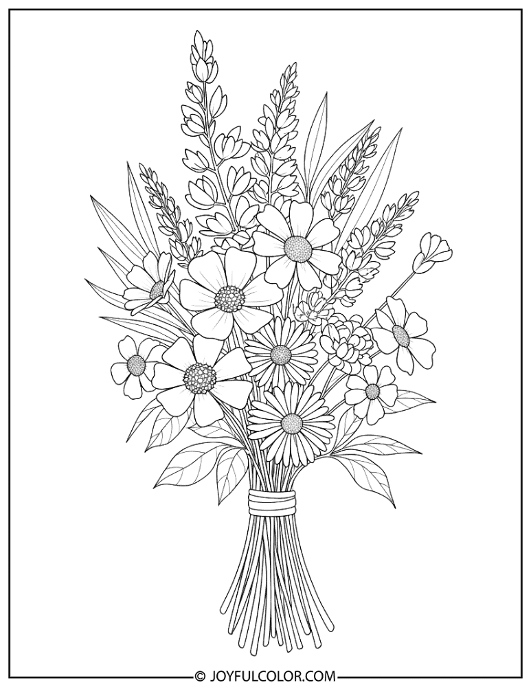 Wildflower Bundle Coloring Page