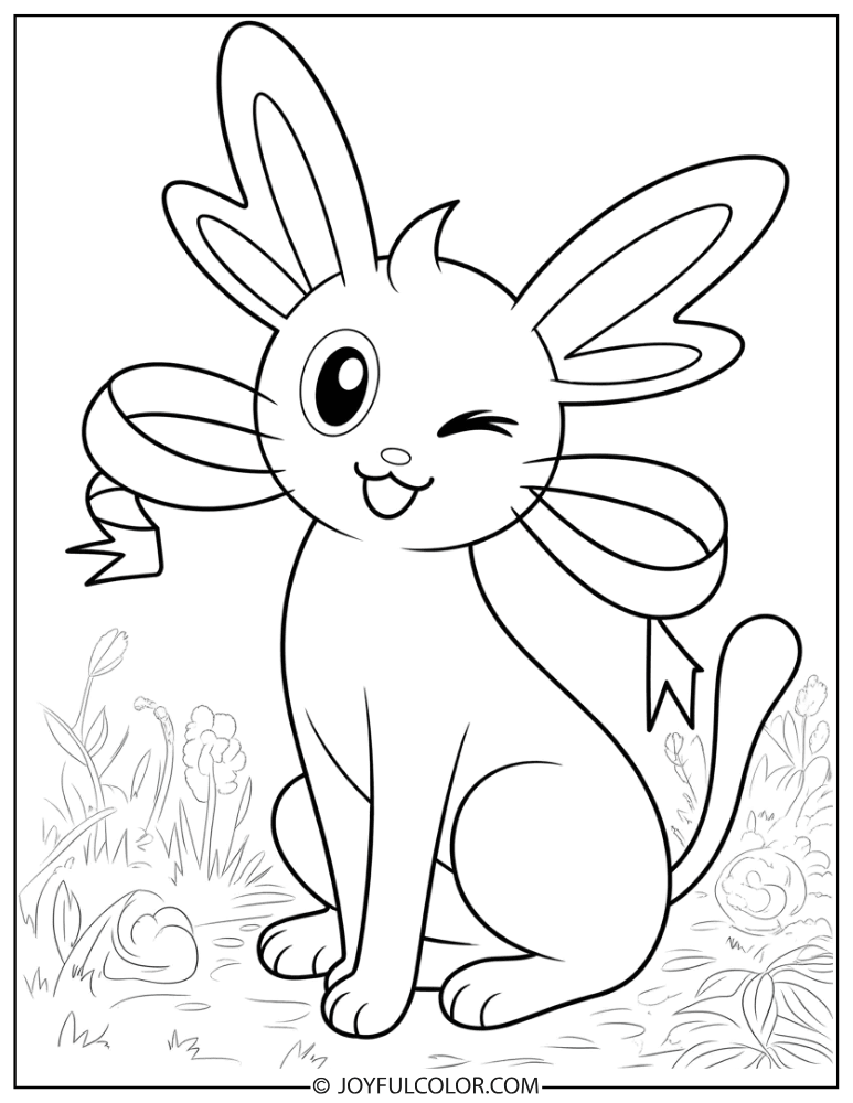 Winking Sylveon Coloring Page