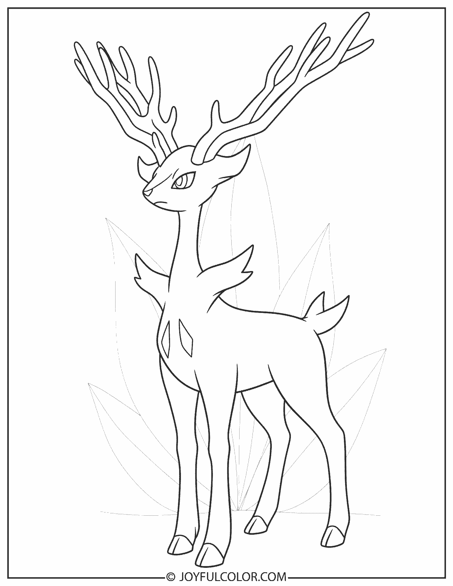 Xerneas Coloring Page 1
