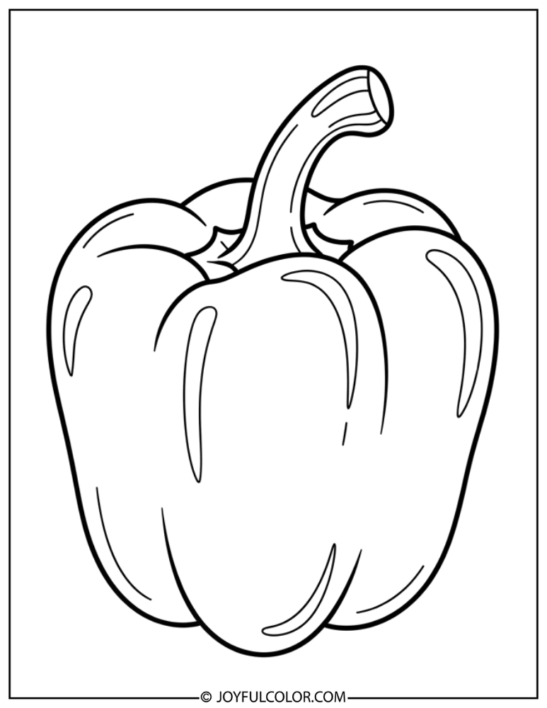 Yellow Bell Pepper Coloring Page