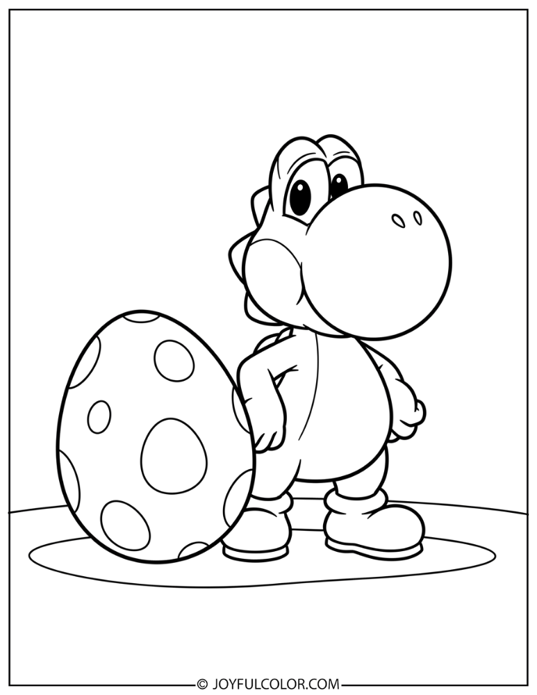 Yoshi Egg Coloring Page