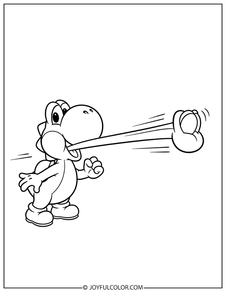 Yoshi Tongue Coloring Page