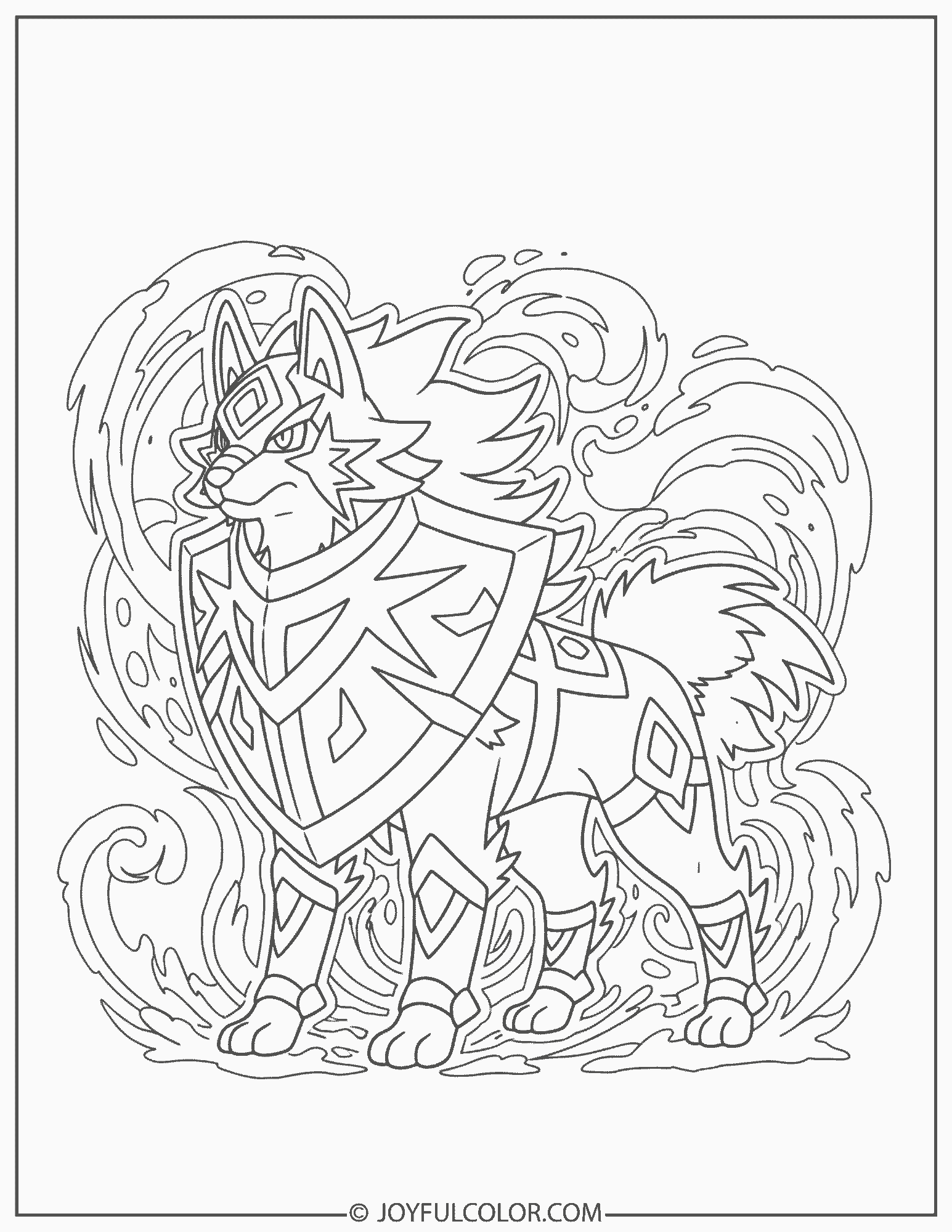Zamazenta Crowned Shield Coloring Page