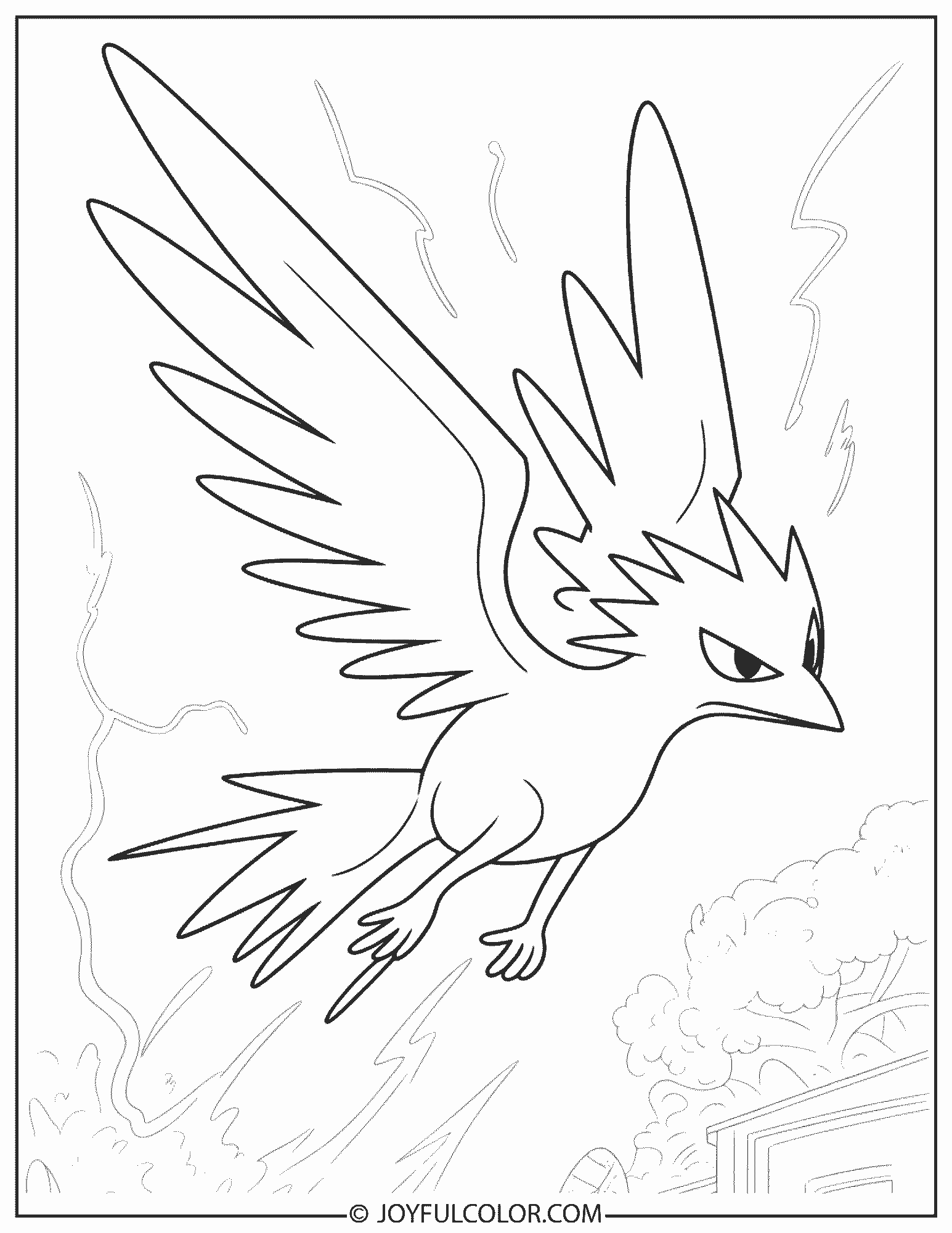 Zapdos Lightning Coloring Page