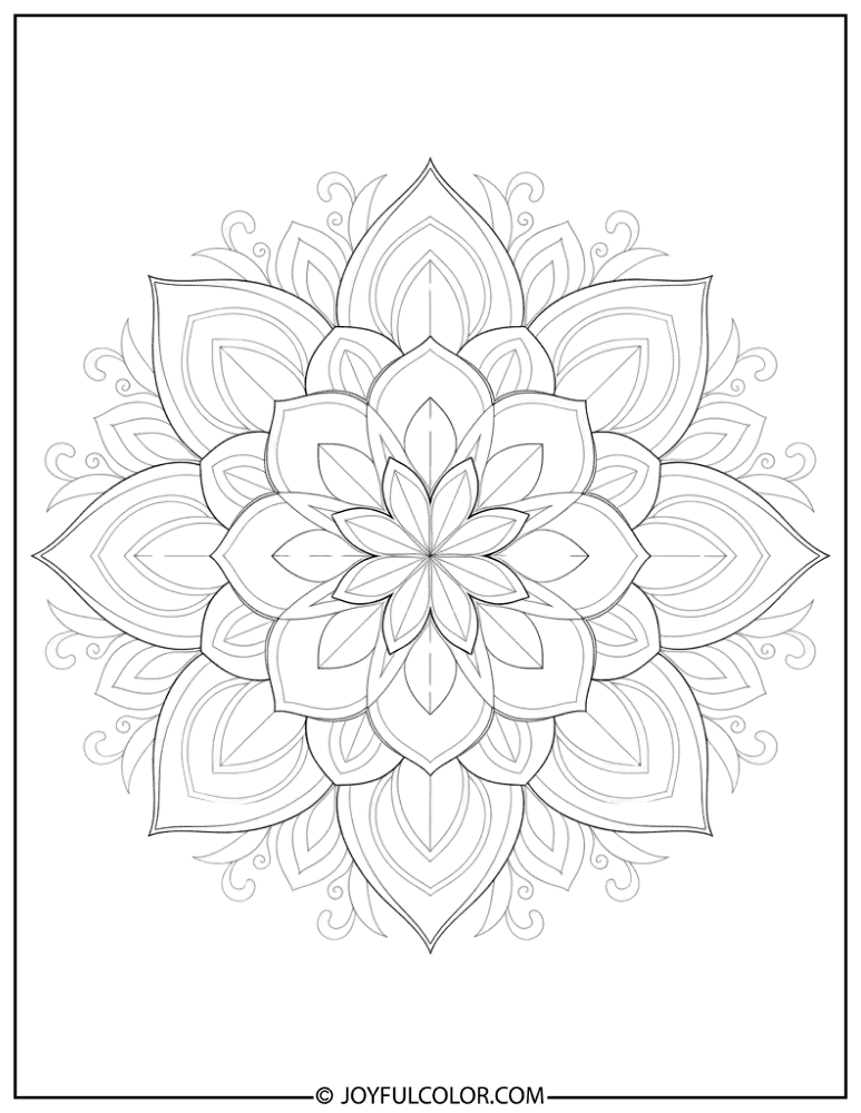 Zen Lotus Mandala Coloring Page