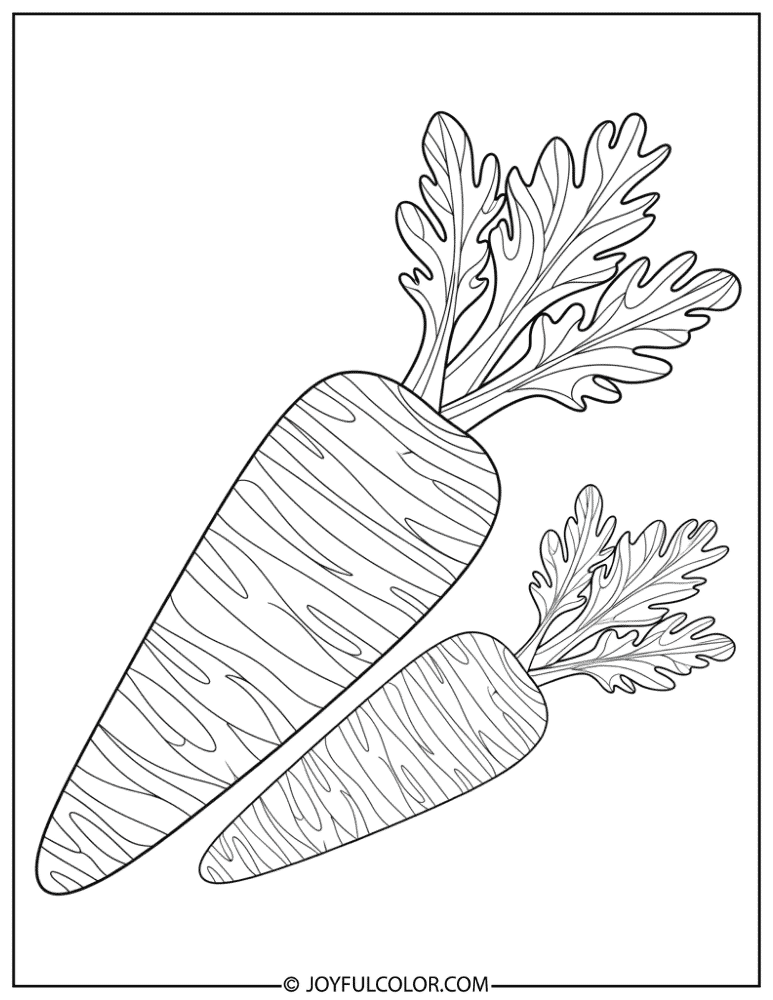 Zentangle Carrot Coloring Page