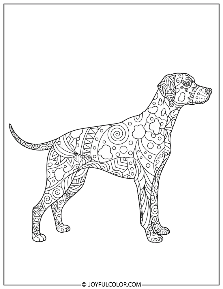 Zentangle Dalmatian Coloring Page