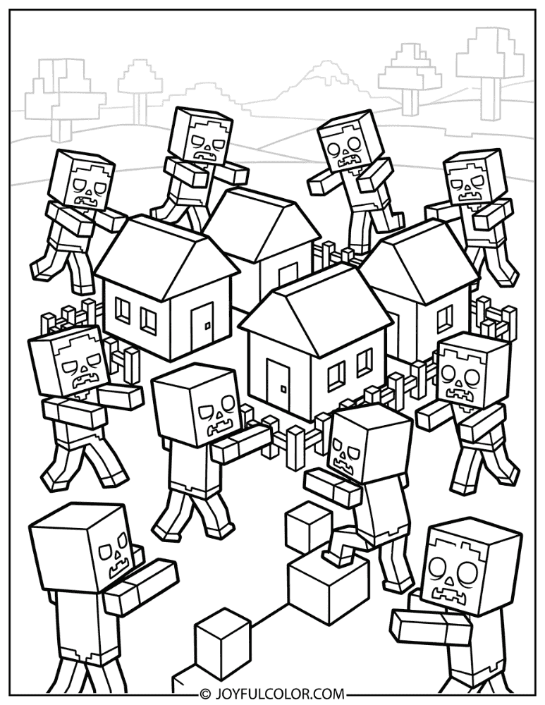 Zombie Horde Attacking a Village