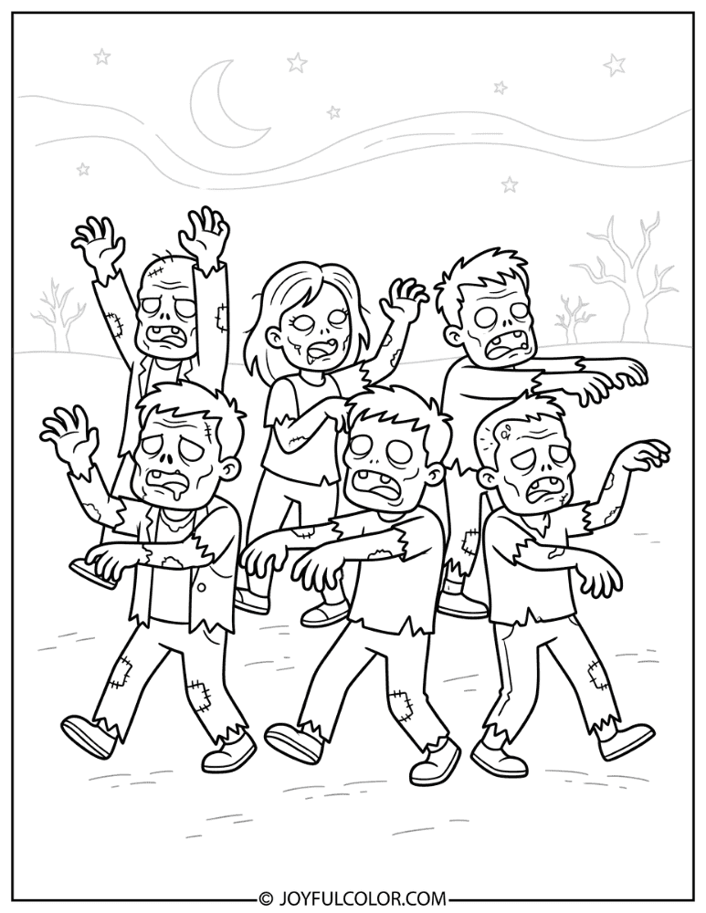 Zombie Horde at Night