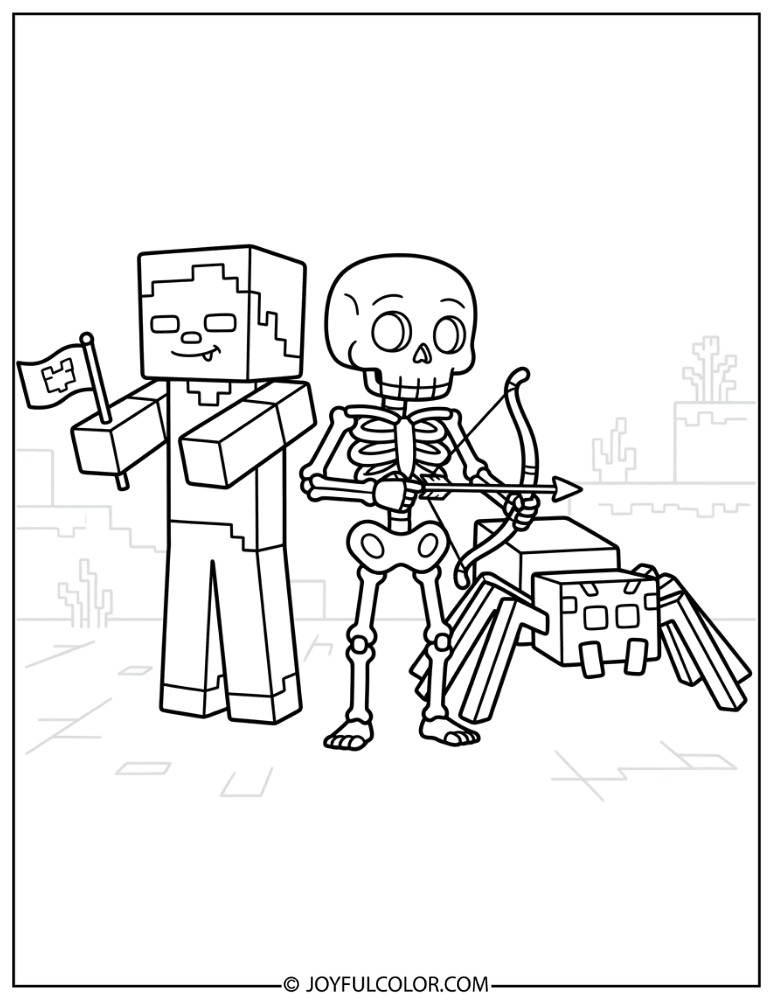 Zombie Skeleton and Spider Group
