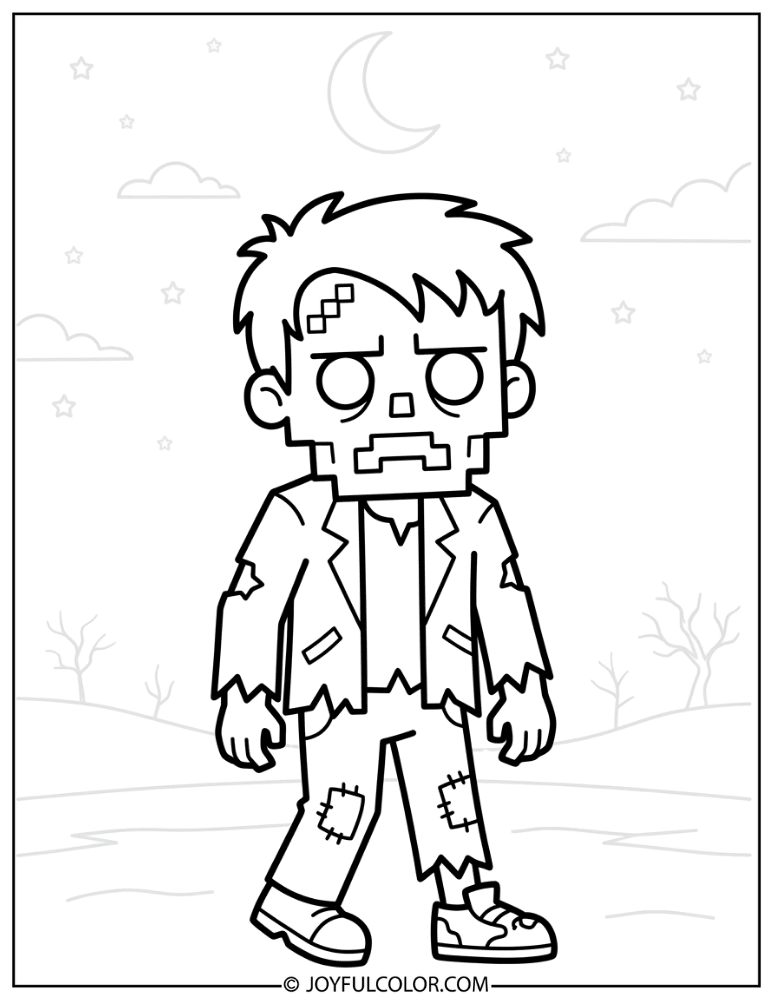 Zombie Standing in Moonlight