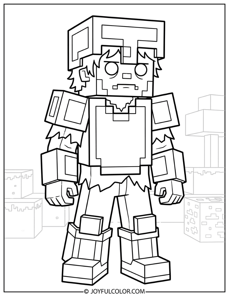 Zombie in Full Iron Armor