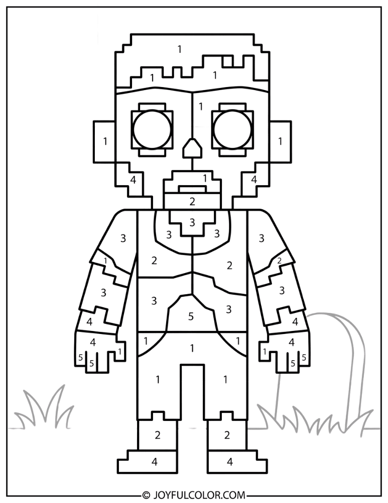 Zombie with Numbered Color Zones