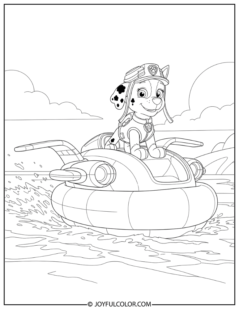 Zuma with His Hovercraft on the Beach